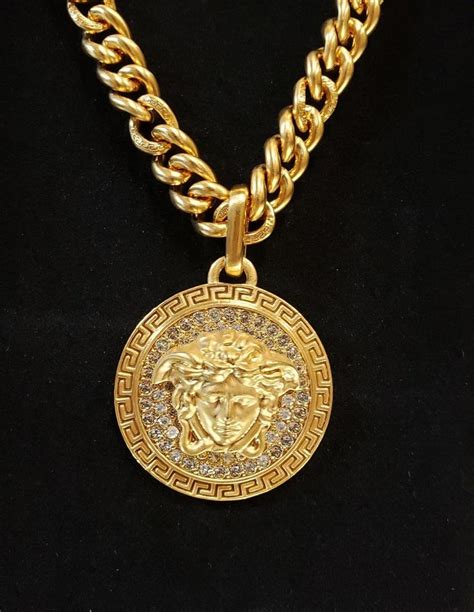 versace gold plated chain link necklace|versace necklaces for sale.